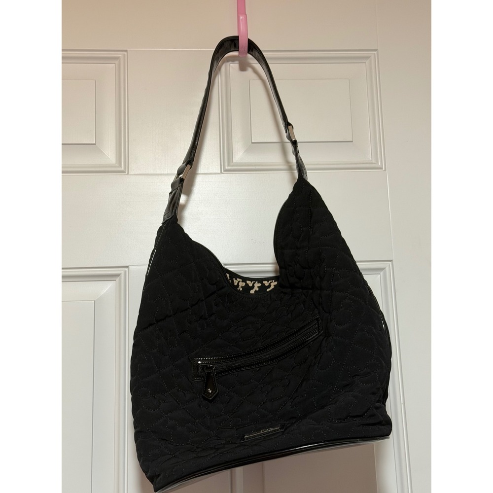 Vera Bradley Disney Parks Mickey Mouse Quilted Black Microfiber Hobo Bag